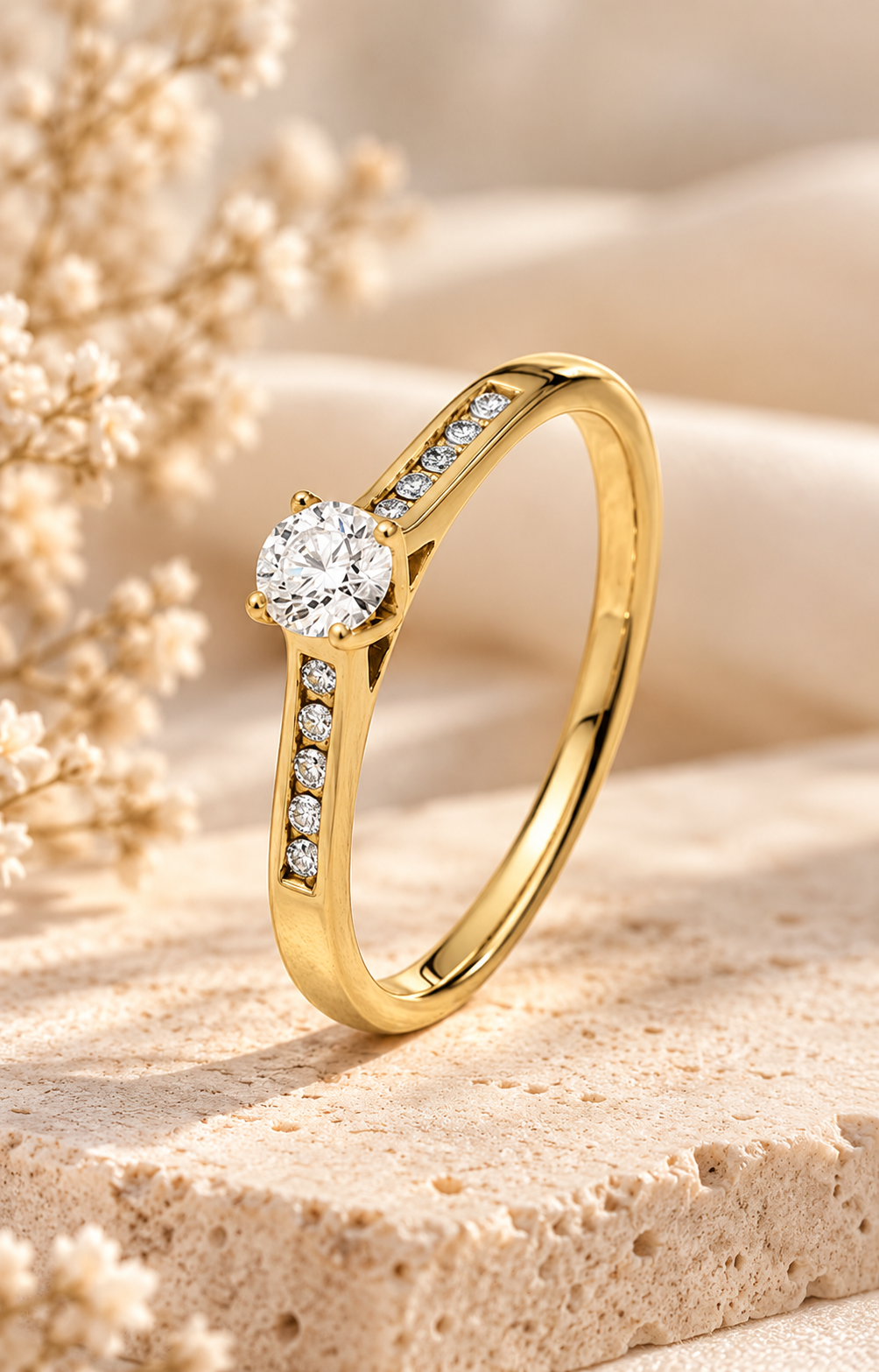 Verlobungsring in Gelbgold mit Diamant – Trauringauswahl bei La novia Offenberg-Neuhausen